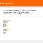 Screen shot of the Beaneys Design website.
