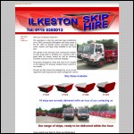 Screen shot of the Ilkeston Skip Hire website.