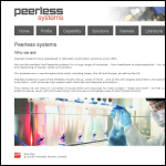 Screen shot of the Peerless Systems Ltd website.