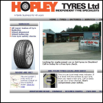 Screen shot of the Hopley Tyres Ltd website.