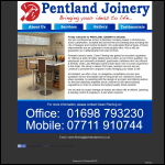Screen shot of the Pentland Joinery website.
