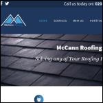 Screen shot of the McCann Roofing website.