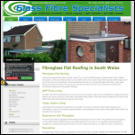 Screen shot of the Glass Fibre Specialists Flat Roofing Systems website.