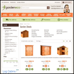 Screen shot of the Gardeneco Log Cabins website.