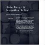 Screen shot of the Plaster Design & Restoration Ltd website.