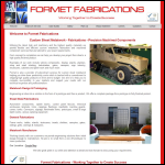Screen shot of the Formet Fabrications Ltd website.