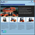 Screen shot of the A & S Forklift Services Ltd website.