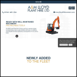 Screen shot of the A & M Lloyd Plant Hire Ltd website.