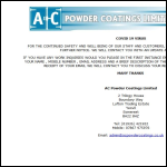 Screen shot of the A C Powder Coatings Ltd website.