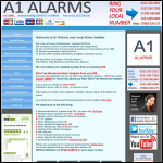 Screen shot of the A1 Alarms Merseyside website.