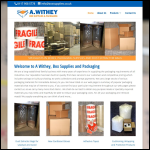 Screen shot of the A Withey Packaging website.
