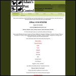 Screen shot of the Adams Pest Control website.