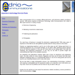 Screen shot of the Adrio Communications Ltd website.