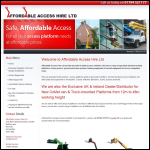 Screen shot of the Affordable Access Hire Ltd website.