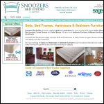 Screen shot of the Snoozers Bed Studio website.