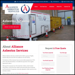 Screen shot of the Alliance Asbestos Services Ltd website.