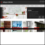 Screen shot of the Allegro Blinds website.