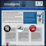 Screen shot of the Ashe Alarms Ltd website.