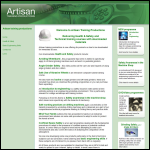 Screen shot of the Artisan Training Productions website.