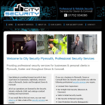 Screen shot of the City Security Plymouth website.