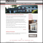Screen shot of the Homeshield Shutters Ltd website.
