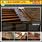 Screen shot of the B A Haxby (Barnsley) Ltd website.