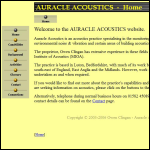 Screen shot of the Auracle Acoustics website.