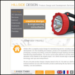 Screen shot of the Hillside Product Design Ltd website.