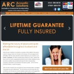 Screen shot of the ARC Acoustic Solutions website.
