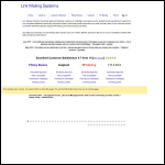 Screen shot of the Link Mailing Systems Ltd website.