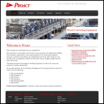 Screen shot of the Proact Converting Equipment website.