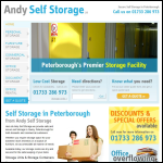Screen shot of the Andy Self Storage website.