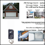 Screen shot of the A.M Garage Doors website.
