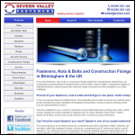 Screen shot of the Severn Valley Fasteners Ltd website.