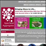 Screen shot of the Specialist Aggregates Ltd website.