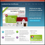 Screen shot of the Landlords Gas Certificates website.