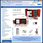 Screen shot of the Fine Wine Accessories website.