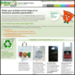 Screen shot of the PSK Packaging Supplies website.