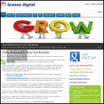Screen shot of the Breeze Digital Ltd website.
