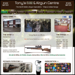 Screen shot of the Tony's Camo & Airgun Centre website.