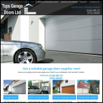 Screen shot of the Tops Garage Doors Ltd website.
