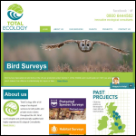 Screen shot of the Total Ecology Ltd website.