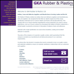Screen shot of the G K A Rubber & Plastics Ltd website.