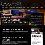 Screen shot of the Ossia Music School website.