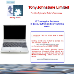 Screen shot of the Tony Johnstone Ltd website.