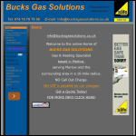 Screen shot of the Bucks Gas Solutions website.