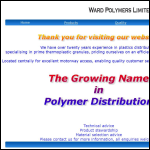 Screen shot of the Ward Polymers Ltd website.