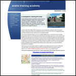 Screen shot of the Aroma Training Academy website.