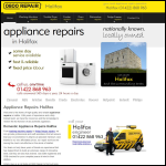 Screen shot of the Appliance Repairs Halifax website.