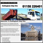 Screen shot of the Nottingham Skip Hire website.